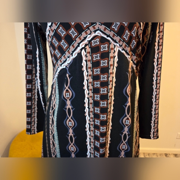Free People Elegant Black Patterned Dress, Size M. - Picture 6 of 12